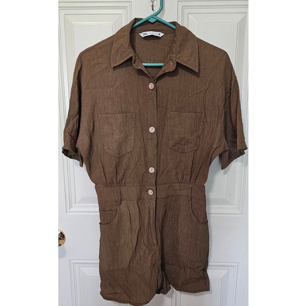 ZARA Brown Safari Romper Size Small